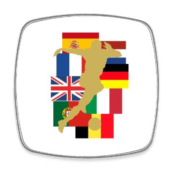 National Team Football Cup - Square fridge magnet - white - Front