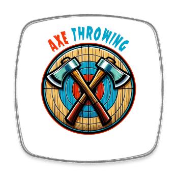 Axtwerfen Axt Sport Design - Viereckiger Kühlschrankmagnet - Weiß - Vorne