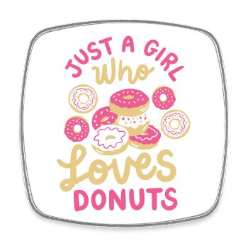 Donuts Donut-Liebhaber - Viereckiger Kühlschrankmagnet - Weiß - Vorne
