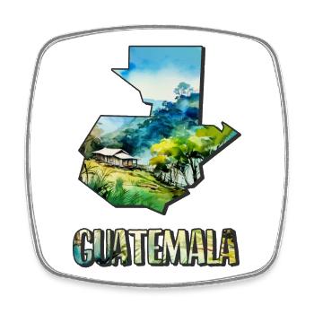Watercolor Map of Guatemala - Square fridge magnet - white - Front