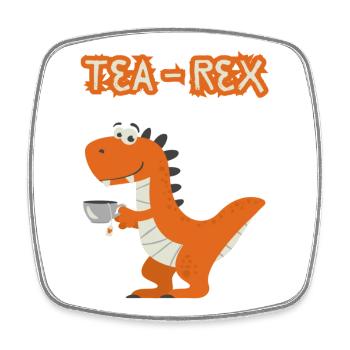 TeaRex Dino Teacup - Square fridge magnet - white - Front