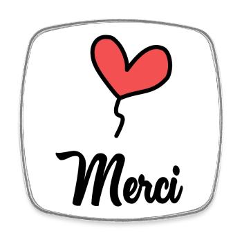 MAÎTRESSE. MAITRE. MERCI. MERCI MAÎTRESSE - Magnet carré - blanc - Devant