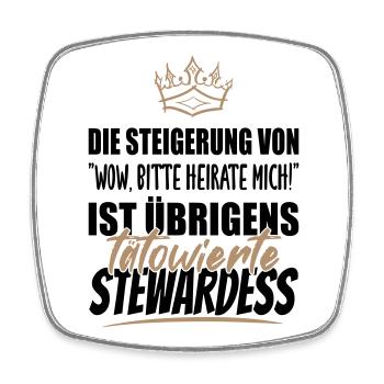 Tätowierte Stewardess ist die attraktivste - Viereckiger Kühlschrankmagnet - Weiß - Vorne