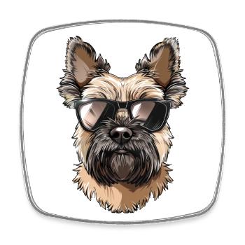 Cairn Terrier, Hund, Sonnenbrille, Sommer - Viereckiger Kühlschrankmagnet - Weiß - Vorne