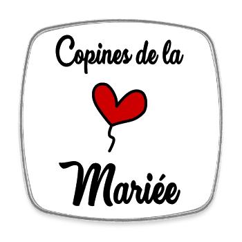 WEDDING. BRIDE-TO-BE. Bachelorette party. TEAM. TEAM MARIEE - Square fridge magnet - white - Front