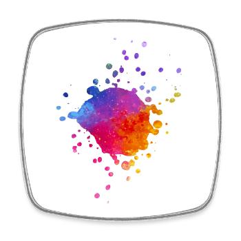 Bunte Farbspritzer - Farbverlauf Aquarell - Viereckiger Kühlschrankmagnet - Weiß - Vorne
