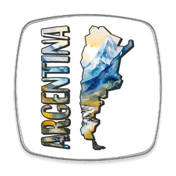 Aquarell Landkarte Argentinien - Viereckiger Kühlschrankmagnet - Weiß - Vorne
