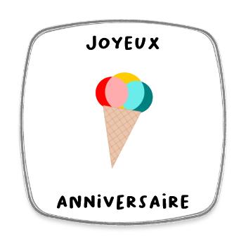 HAPPY BIRTHDAY. HAPPY BIRTHDAY. ANNIVERSARY. - Square fridge magnet - white - Front