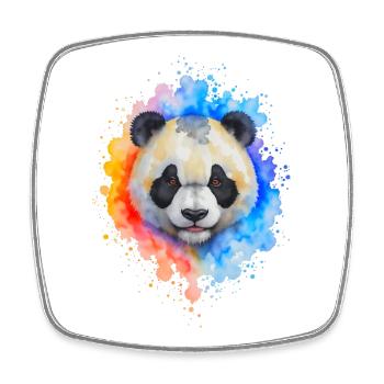 Éclaboussure de panda aquarelle - Magnet carré - blanc - Devant