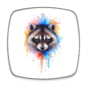 Explosion de couleurs aquarelle de raton laveur - Magnet carré - blanc - Devant