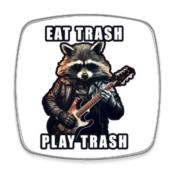 Guitare raccoon métalleux - Magnet carré - blanc - Devant