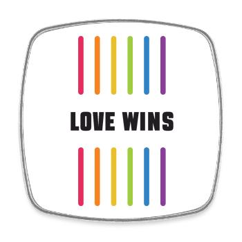 LGBT Pride Month - Love Wins - Square fridge magnet - white - Front