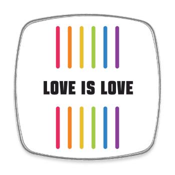 LGBT Pride Monat - Liebe ist Liebe - Viereckiger Kühlschrankmagnet - Weiß - Vorne