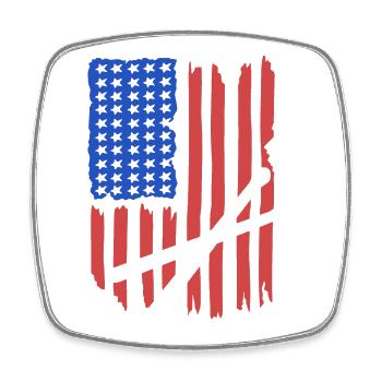 Drumstick Amerikanische Flagge - Viereckiger Kühlschrankmagnet - Weiß - Vorne