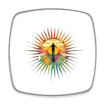 Stilvoll strahlen mit dem Regenbogenstern - Viereckiger Kühlschrankmagnet - Weiß - Vorne
