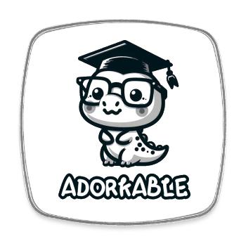 Adorkable Grad: Zu cool für die Schule! - Viereckiger Kühlschrankmagnet - Weiß - Vorne