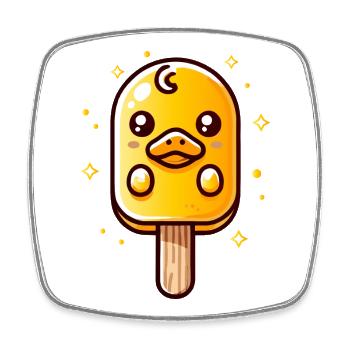 cute chick ice cream motif for summer - Square fridge magnet - white - Front