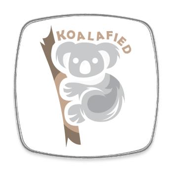 koala lustige Sprüche comic koalafied Symbol Logo - Viereckiger Kühlschrankmagnet - Weiß - Vorne