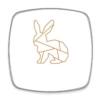 Lapin | Animaux | Logo de l’entreprise | Bouquin - Magnet carré - blanc - Devant
