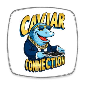 Caviar Connection - Square fridge magnet - white - Front