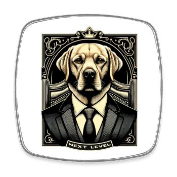 Dudley Labrador Suit Next Level Dog Gift - Square fridge magnet - white - Front