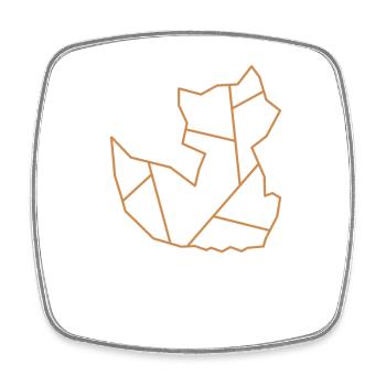 Fox | Animal | Logo | Fox - Square fridge magnet - white - Front