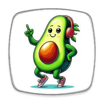 Avocado Bale - Square fridge magnet - white - Front