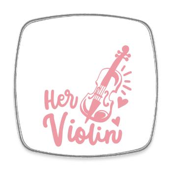 Geige Geigenspielerin - Viereckiger Kühlschrankmagnet - Weiß - Vorne