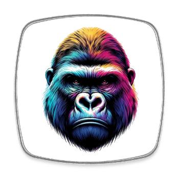 Gorilla - Square fridge magnet - white - Front