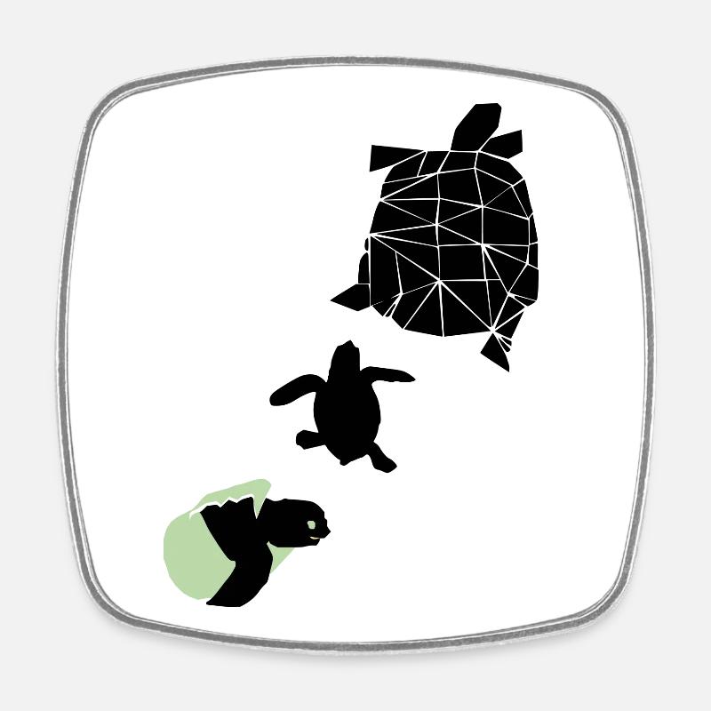 Turtle - Square fridge magnet - white