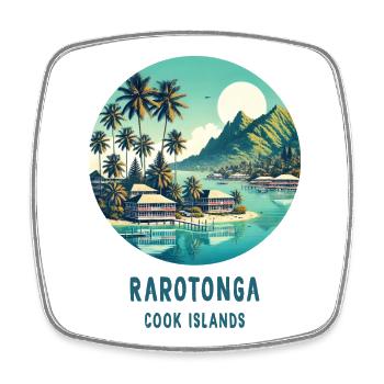 Parotonga Cook Islands Meer Palmen - Viereckiger Kühlschrankmagnet - Weiß - Vorne