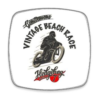 Vintage Beach Race Fahrer - Viereckiger Kühlschrankmagnet - Weiß - Vorne