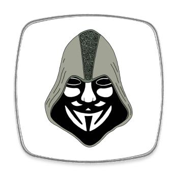 Anonym - Viereckiger Kühlschrankmagnet - Weiß - Vorne
