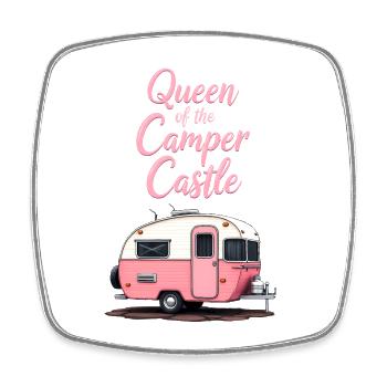 Reine Du Château De Camping-Car, RV Girl - Magnet carré - blanc - Devant