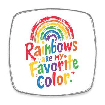 REGENBÖGEN SIND MEINE LIEBLINGSFARBE - Viereckiger Kühlschrankmagnet - Weiß - Vorne