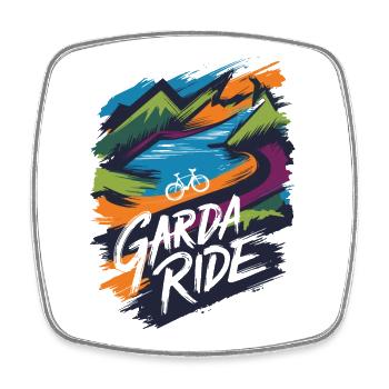 Design der Radtour in den Bergen und am Gardasee - Viereckiger Kühlschrankmagnet - Weiß - Vorne