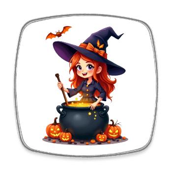 SPELLCASTING WITCH HALLOWEEN - Square fridge magnet - white - Front