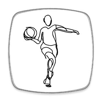Basketballspielerin Illustration - Viereckiger Kühlschrankmagnet - Weiß - Vorne