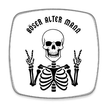 Böser alter Mann - Viereckiger Kühlschrankmagnet - Weiß - Vorne