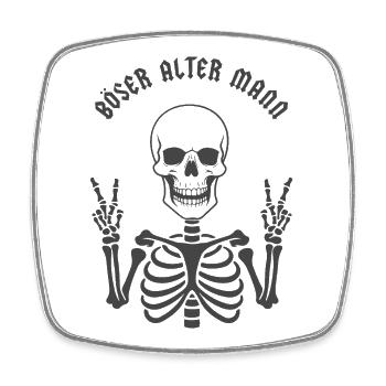 Böser alter Mann - Viereckiger Kühlschrankmagnet - Weiß - Vorne
