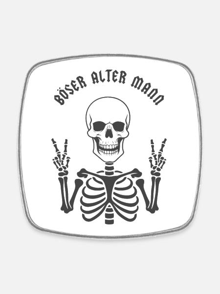 Böser alter Mann - Viereckiger Kühlschrankmagnet - Weiß