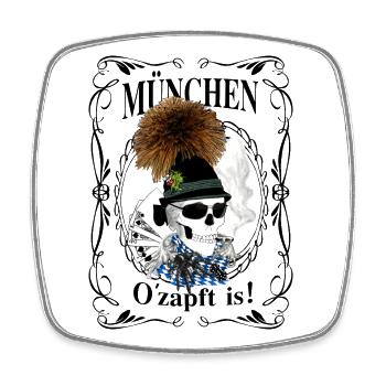 Bierzelt-Skull - Viereckiger Kühlschrankmagnet - Weiß - Vorne