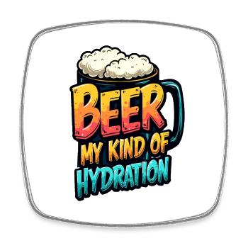 BIER: MEINE ART DER HYDRATATION - Viereckiger Kühlschrankmagnet - Weiß - Vorne