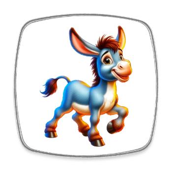 Donkey Mule - Square fridge magnet - white - Front