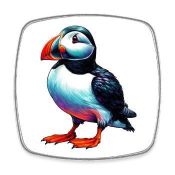 Puffin - Square fridge magnet - white - Front