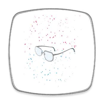 glasses in the space - Viereckiger Kühlschrankmagnet - Weiß - Vorne