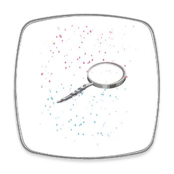 lupe magnifying glass - Viereckiger Kühlschrankmagnet - Weiß - Vorne