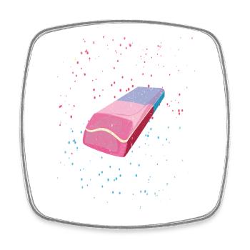 Gomme | Gomme - Magnet carré - blanc - Devant