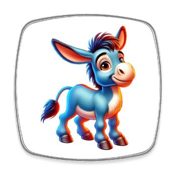 Donkey Mule - Square fridge magnet - white - Front