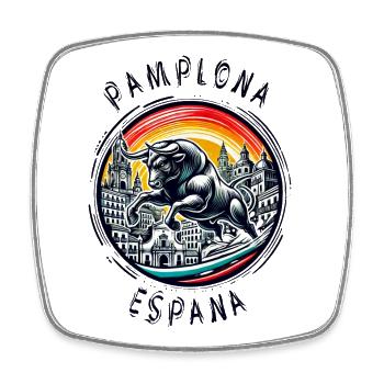 Pamplona Spain bull vacation - Square fridge magnet - white - Front
